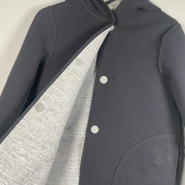 LULULEMON‎ URBAN HORIZONS JACKET WOMENS Small REVERSIBLE HEATHERED GRAY BLACK - Image 5