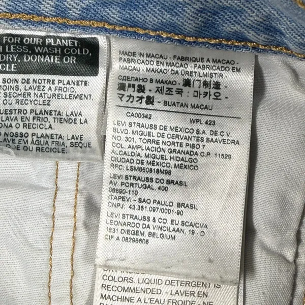 Levis Premium 501 Original Light Wash High Rise Cut Off Denim Shorts Womens 26‎ - Image 9