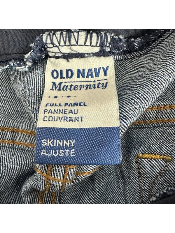 Old Navy Maternity Skinny Jeans Full Panel Adjustable Waist Dark Wash Size 8 - Image 5