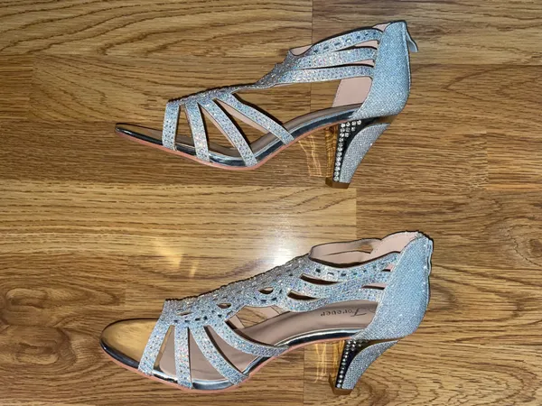 Forever Rhinestone Crystal Glitter High Heel Formal Sandal Womens Size 7.5 NWOT - Image 5
