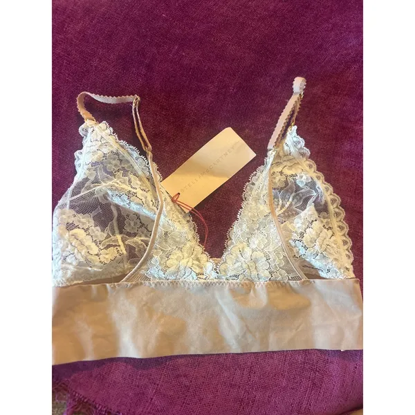 STELLA McCARTNEY Bella Lace Bralette Loungewear SEXY ROMANTIC Bra NWT L Large - Image 4