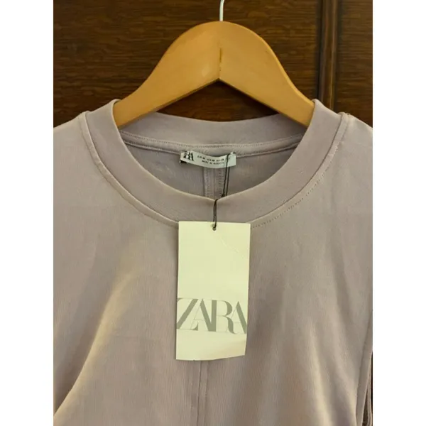 Zara NWT Medium Lavender Ruched Mini Dress Side Drawstring Bodycon Sleeveless - Image 6