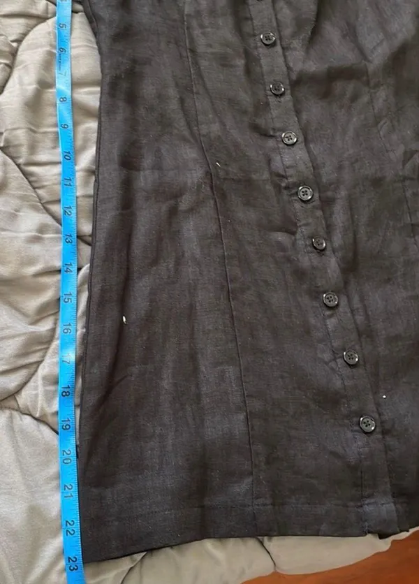 Forever 21 NWT  Black Linen Button-Front Dress - M - Image 7