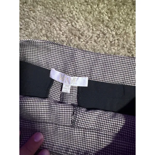 Waye Houndstooth‎ Pleated Mini Skort Black White Micro Check Size XS Preppy - Image 4