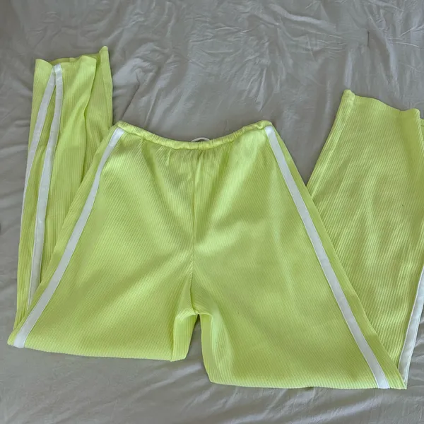 TALL yellow green Old Navy track pants - Image 4