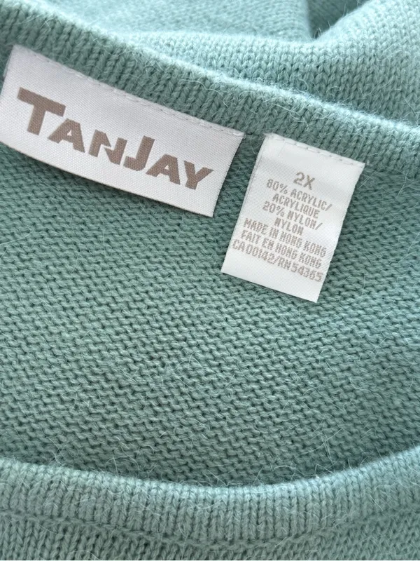 Vintage Tanjay Ski Scene Knit Sweater Size 2X - Image 4