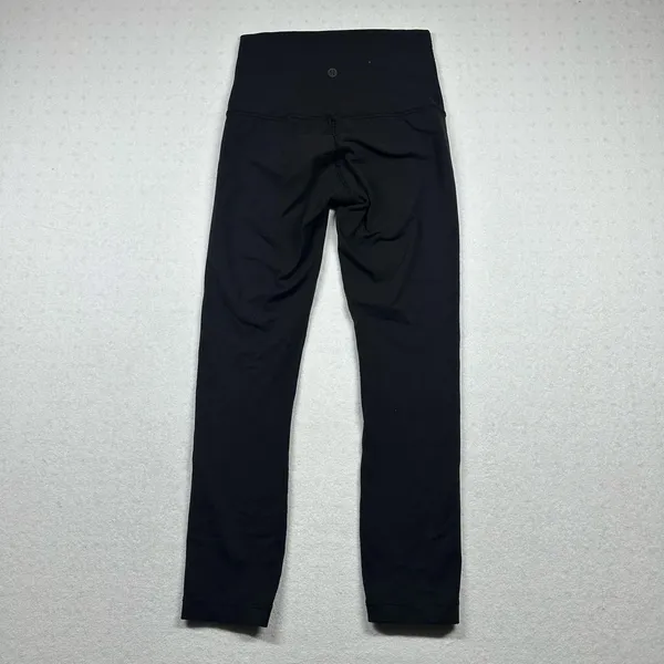 Lululemon Women’s Crop Leggings Size 4 Black High Rise Athletic Yoga Pants - Image 2