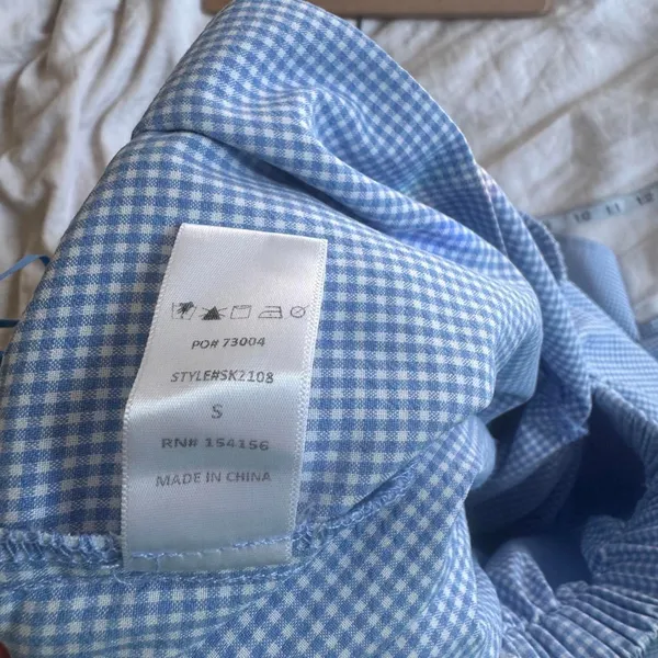Mod Ref Emilie Tiered Blue Gingham Midi Skirt Size Small - Image 7