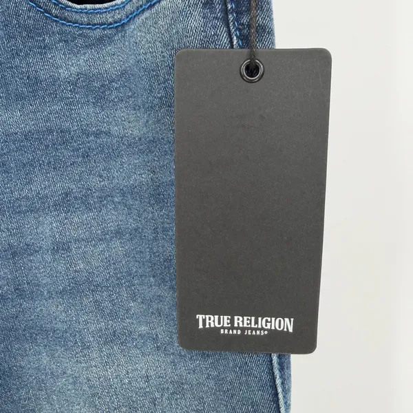 True Religion Billie Mid Rise Flap Straight Jeans Womens 24 Blue Y2K Indie Retro - Image 6