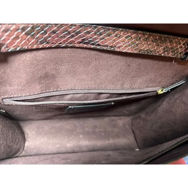 Coach C6777 Snake Embossed Cross Body Metallic Cherry Oxblood Pebbled Leather‎ - Image 9