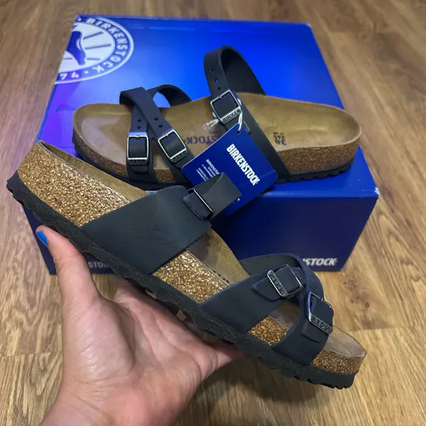 BIRKENSTOCK Franca black leather gladiator sandals shoes new - Image 7