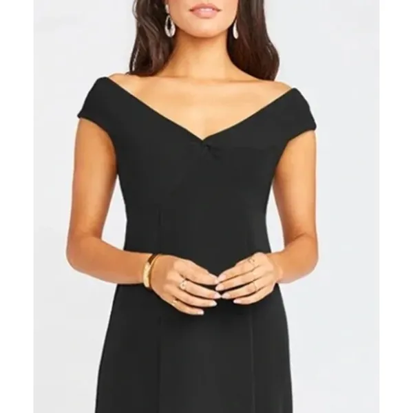 NWT Show Me Your Mumu Zurich Knot Dress in‎ Black Stretch Crepe - Image 7