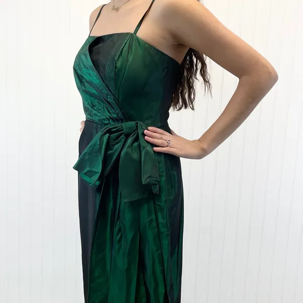 VTG 80s‎ Alyce Design Womens 10 Emerald Green Gown Dress Formal Holiday Prom - Image 2