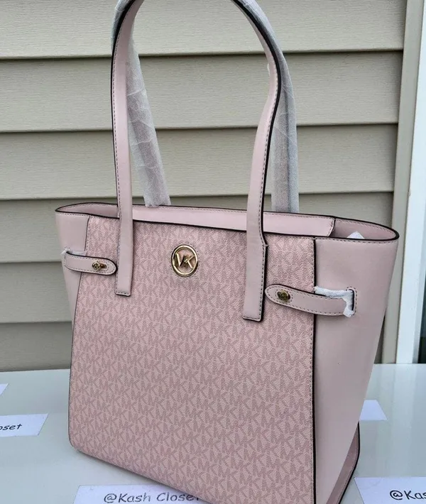 Michael Kors DK Powder Blush Carmen Tote Large Leather Purse - Image 3