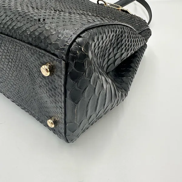 Coach Stanton Carryall handbag in stamped snakeskin leather Dark blue - Image 8