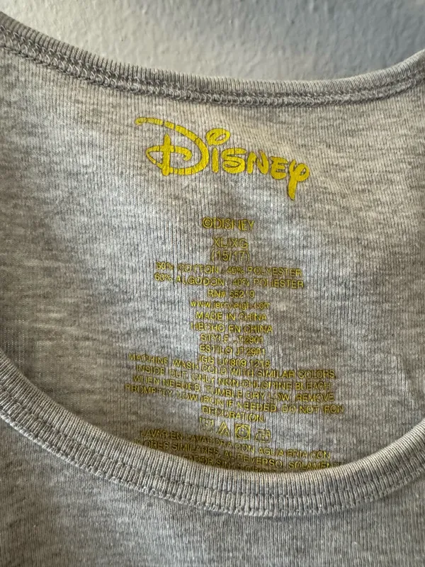 Disney Gray Tank Top with Mickey Mouse XL - Image 3