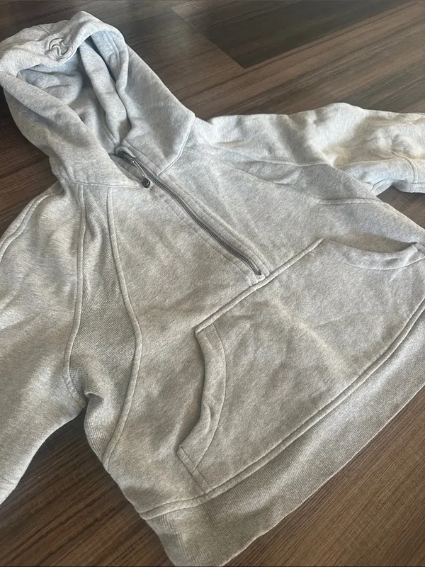 Lululemon Women’s Light Gray Scuba Half-Zip Hoodie - Image 2