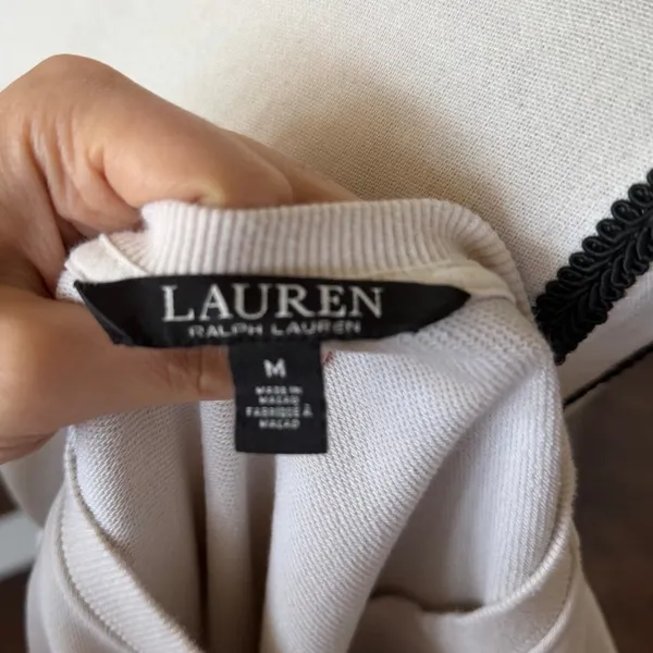 Ralph Lauren Beige Aztec Western Print Long Sleeve Crewneck Sweatshirt - Image 5