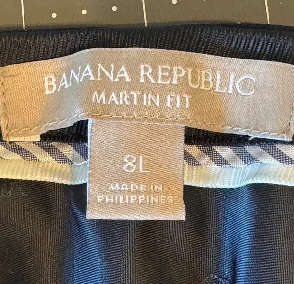 Banana Republic Navy Blue Wool Pants Lined Martin Fit Straight Leg 8 Long Tall - Image 10
