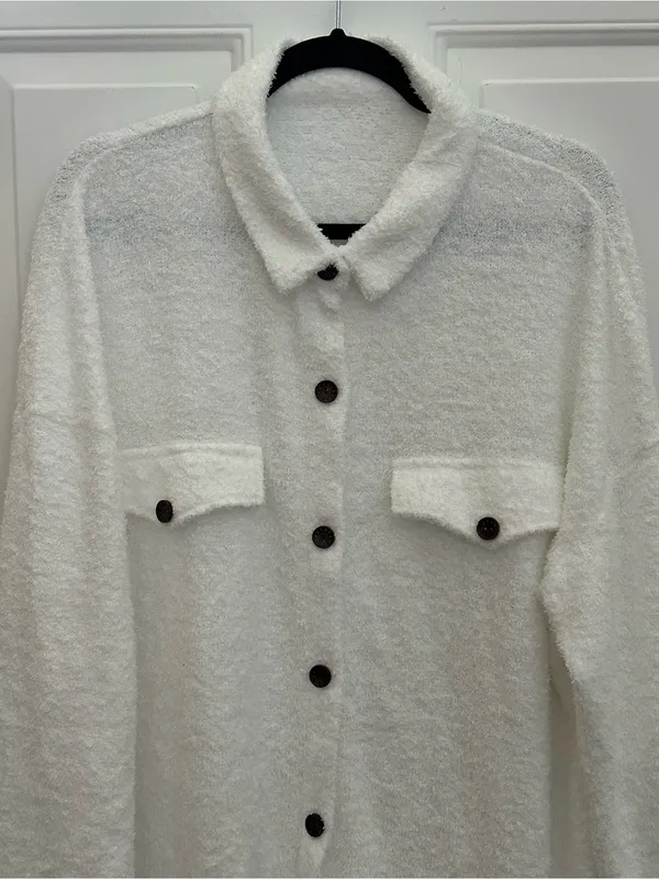 SheIn Cozy White Button-Up Shacket - Image 2