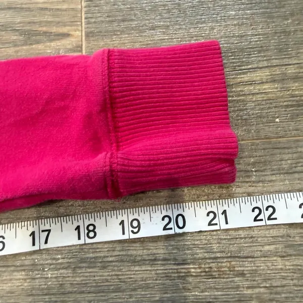 Y2K Pink Aeropostale hoodie with white text reading 'AEROPOSTALE 1987' size M Ptp: 18.5” Inseam: 21.5” Small imperfections as pictured on the front barely noticeable #aeropostale #y2k #hoodie #00s #aero - Image 8