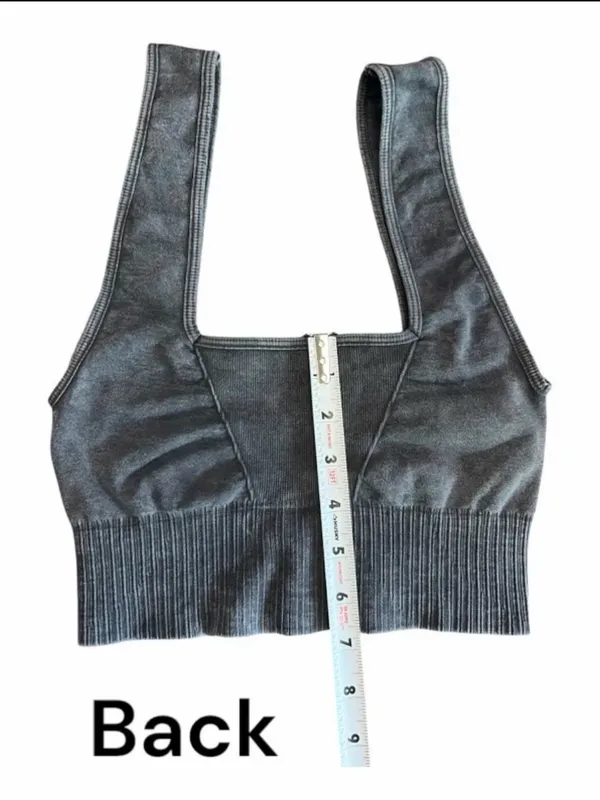 FP Movement Washed Black Good Karma Square Neck XS Washed Black Sports Bra NWOT - Image 3