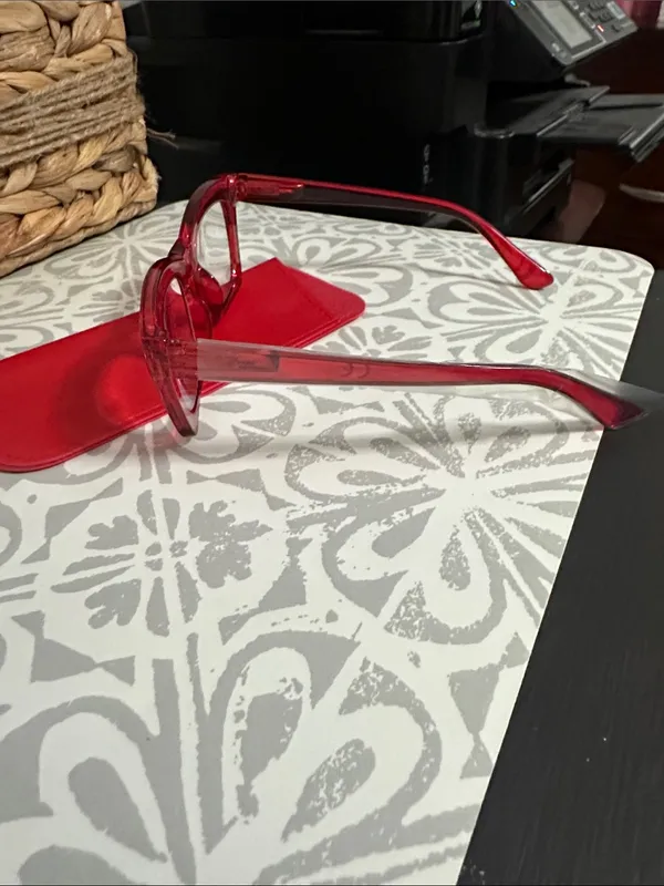 Red Reading Glasses with Matching Case - Image 2