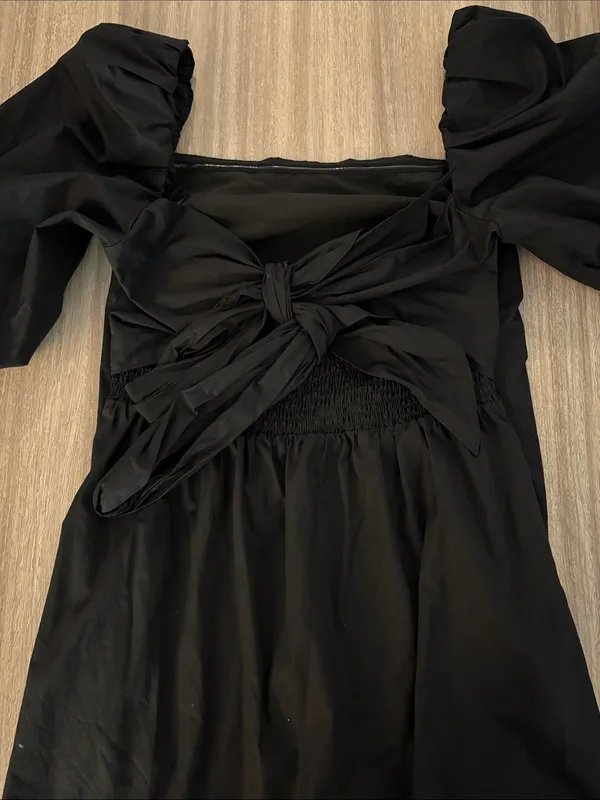 Free People Mare Mare Bella Puff Sleeve Mini Dress Women Size Small Black - Image 6