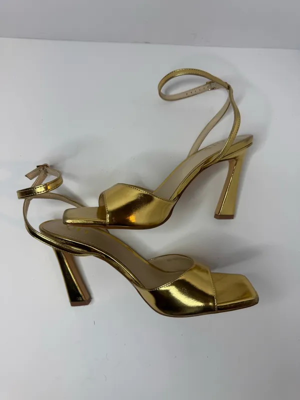 QIY Gold Metallic Stiletto Heels Women's Size 9 - Image 6