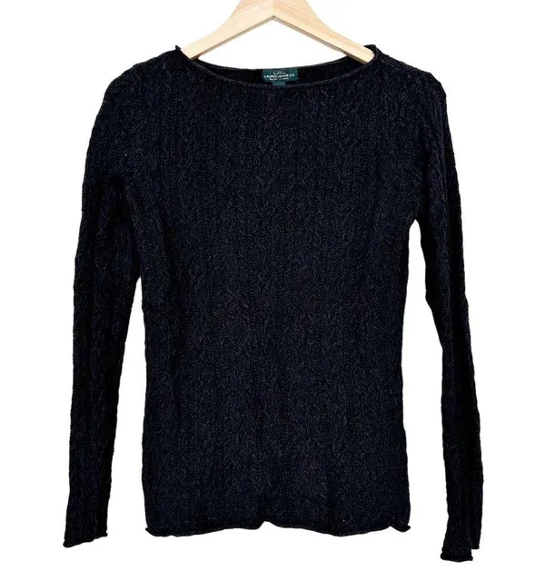 LRL Ralph Lauren Dark Gray Cable Knit Sweater Sz S - Image 4