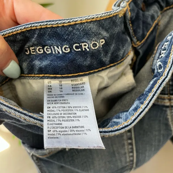 American Eagle Outfitters Distressed Medium Blue Jegging Crop Skinny Jeans - Image 5