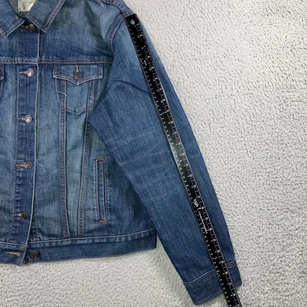 Old Navy Denim Trucker Jacket Women 2XL Blue Faded Utility Layering Outdoor - Image 14