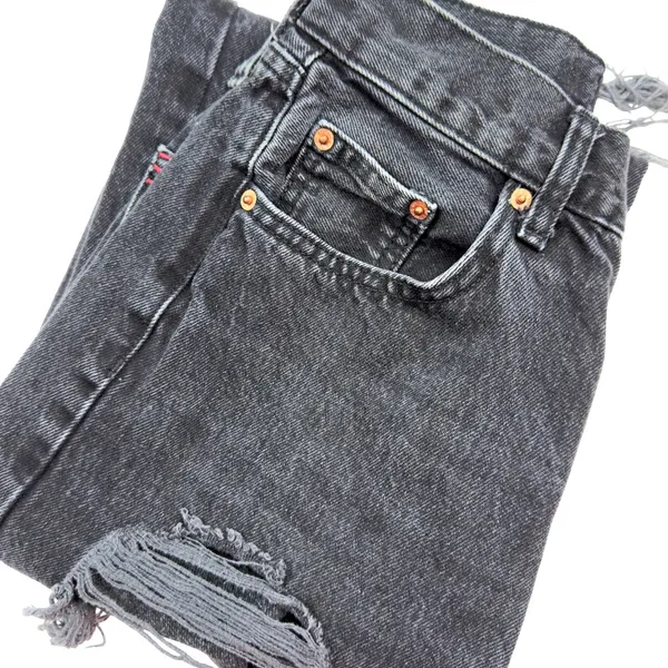 BDG Urban Outfitters High-Rise Baggy Black Denim Destroyed Denim - Image 2