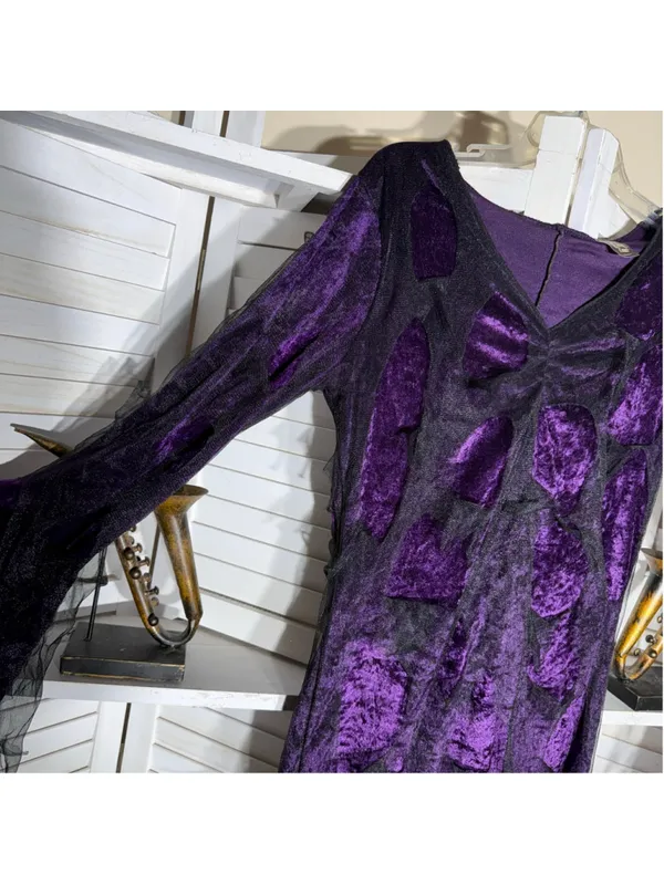 The evil court countess of darkness sexy witch sorceress velvet mesh costume L - Image 14