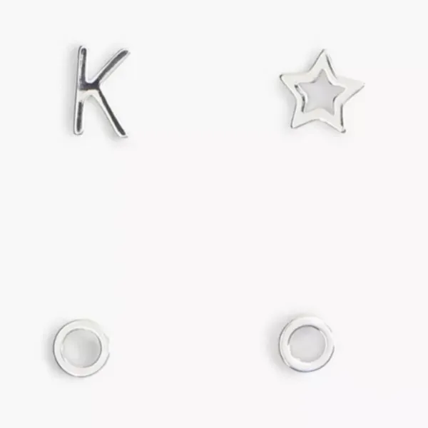 Silver K Earring Set NWT - Image 2