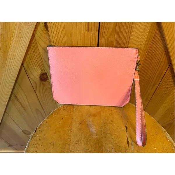 Anne Klein Wristlet Medium Zip Peach 5.75 x 7.75 Removable Strap (7177) - Image 2
