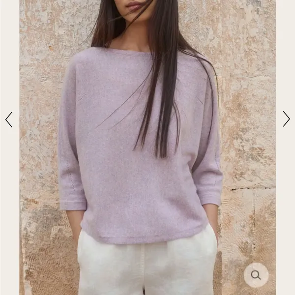 Poetry Soft Pink Boat Neck Cashmere Sweater Size Small 4/6 - Image 2