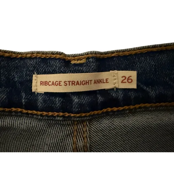 Levi’s Ribcage Straight Ankle Jeans Women’s Size 26 Blue Medium Wash Denim FLAW - Image 5