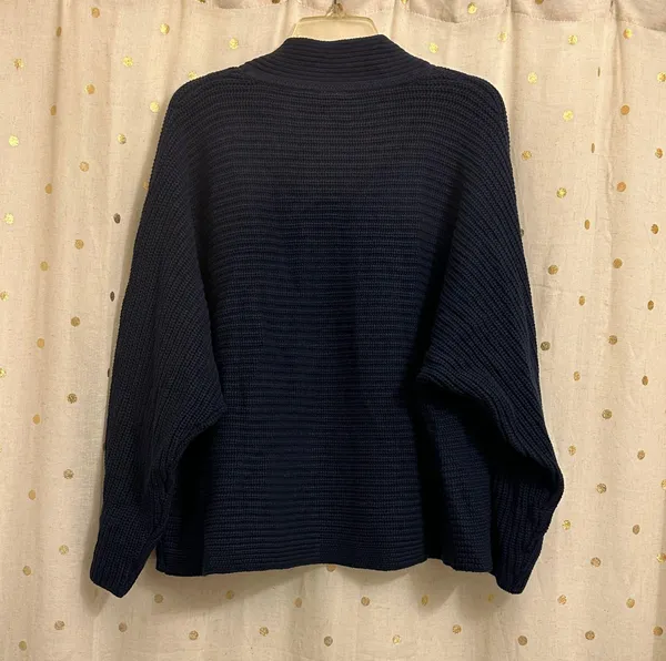 NWT -  Medium Textured Open-Front Cardigan - Navy blue - Image 3
