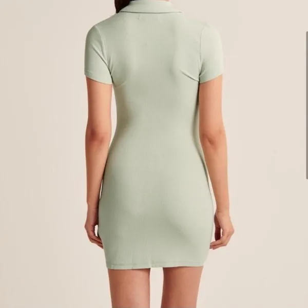 Abercrombie & Fitch Button Down Ribbed Fitted Polo Dress in Green - Size XS - Image 4