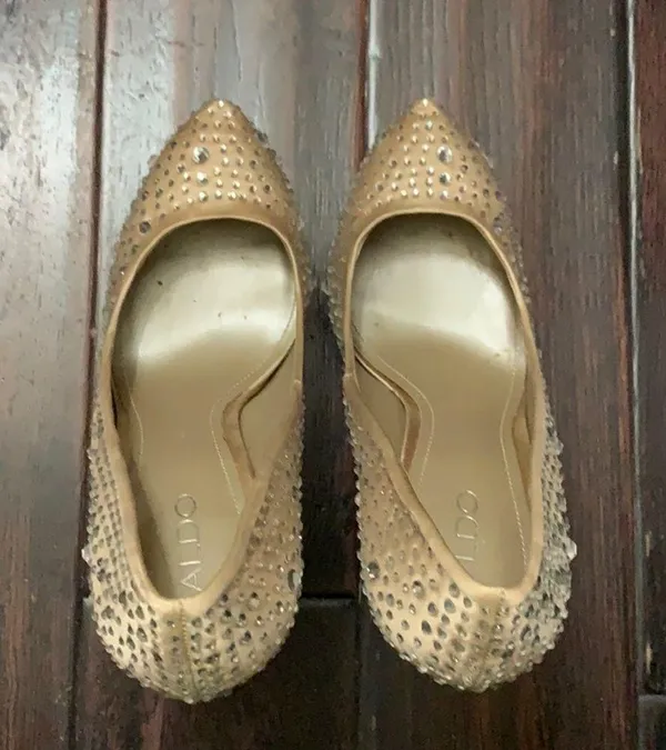 Aldo platform heels rhinestone shoes nude - Image 2