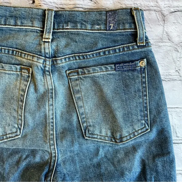 7 For All Mankind Cropped Jeans Button Fly 23 Womens Boho Festival - Image 7