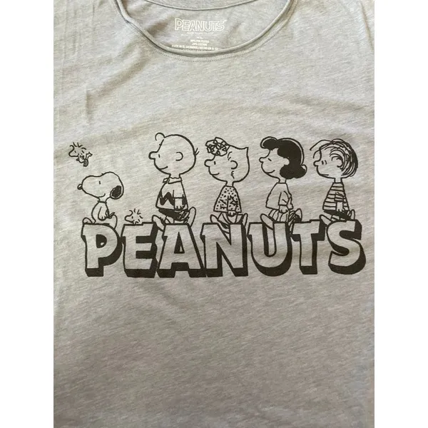 Peanuts‎ Snoopy Grey T Shirt Size XL - Image 3