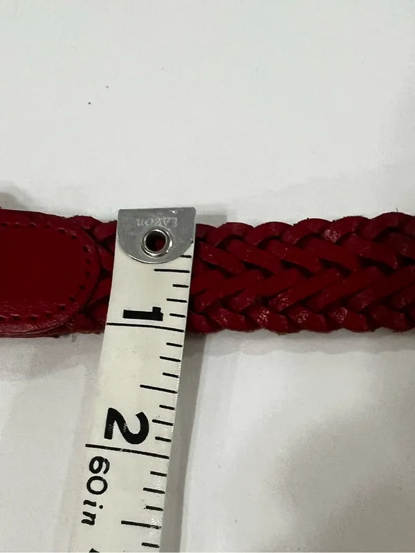 Genuine Leather Braided Belt Red Made in Argentina Western Boho - Image 8