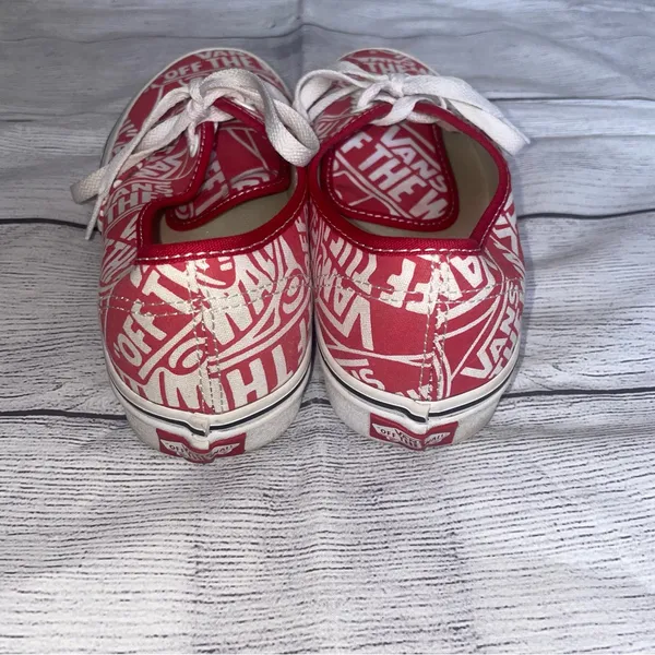 Vans Authentic Red and White Graphic Sneakers - Image 5