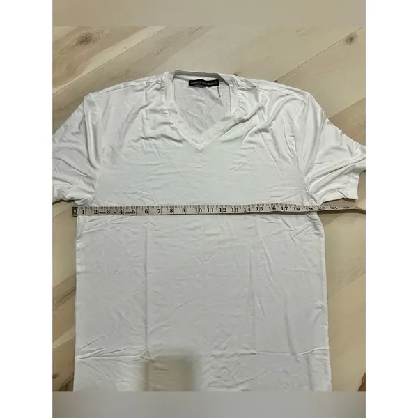 Naked Wardrobe NEW Women’s Oversized Medium White V-neck T-shirt - Image 2
