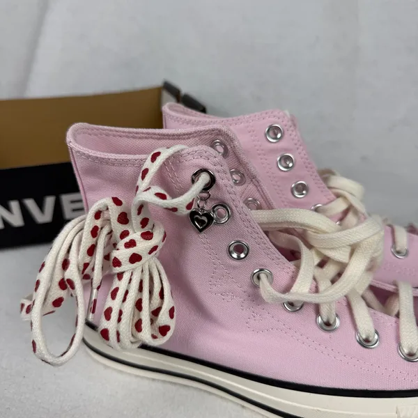 Converse Chuck Taylor All Star Womens 8.5 UK 6.5 Valentine Heart Charm‎ Pink - Image 10
