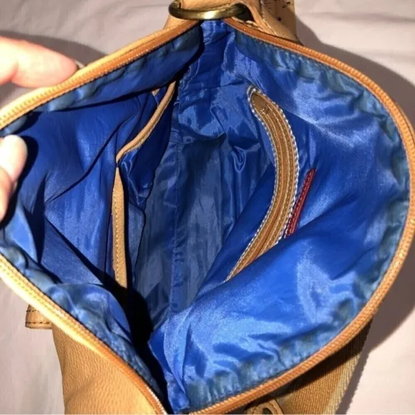 Vintage Tommy Hilfiger Tan Pebbled Leather Handbag 90’s Y2K Preppy Utility Indie - Image 9