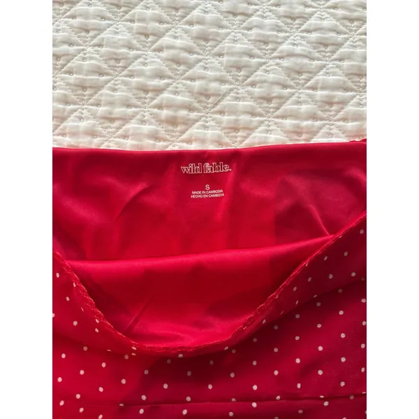 Wild Fable Red polka dot mini skirt with lace trim - Image 2
