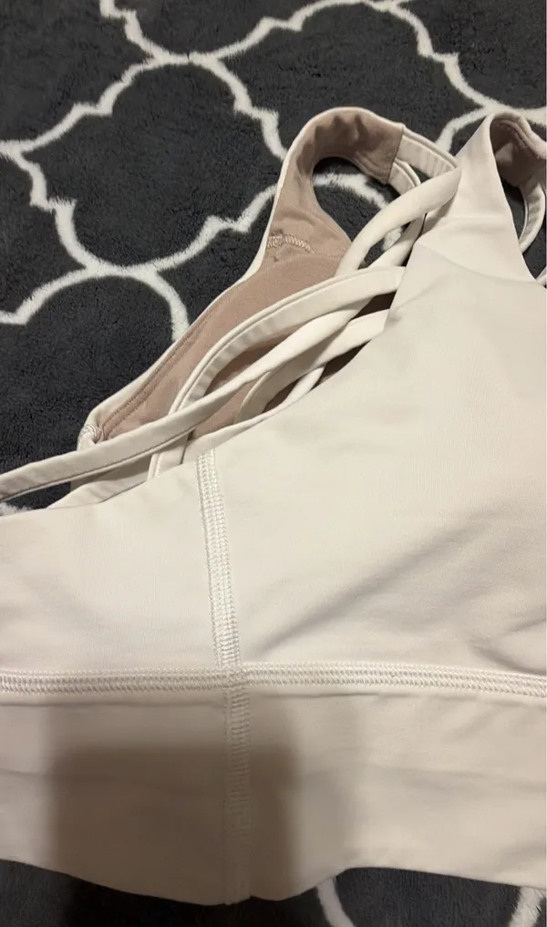 lululemon athletica Light Beige Crisscross Strappy Sports Bra - Image 5